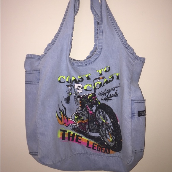 Lauren Moshi jean biker shoulder bag - Picture 1 of 7